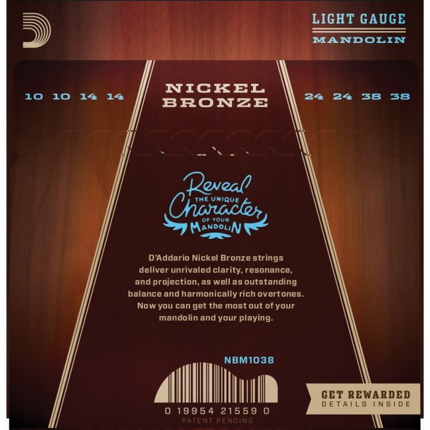 D'Addario NBM1038, 010 - 038 Nickel Bronze Light